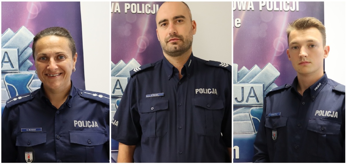 dwóch policjantów i policjantka