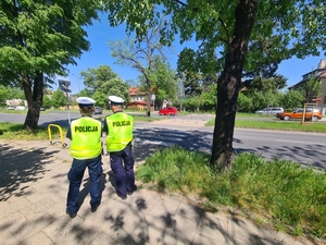 policjanci patrolujacy przejsćia dla pieszych