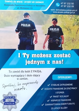 Plakat promujący służbę w Policji