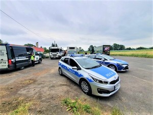 Miejsce działań policjantów z Inspekcją Transportu Drogowego