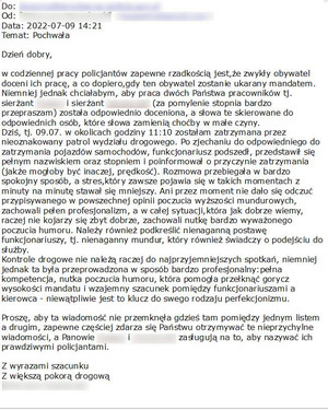 Zdjęcie przedstawia podziękowania i ich tekst