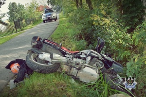 wypadek z udziałem motocyklisty