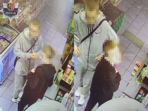 Nagranie z kamer monitoringu sklepowego, na którym widoczni są sprawcy kradzieży