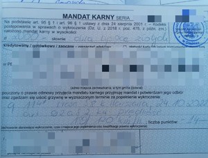 mandat za w wysokości 2 tysięcy złotych nałożony za przekroczenie prędkości