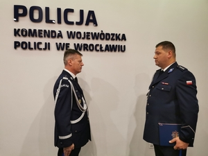 Mianowanie nowych komendantów w Garnizonie Dolnośląskim w sali sztabowej KWP we Wrocławiu