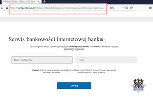 Zrzut ekranu strony. Napis: serwis bankowości internetowej banku.
