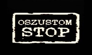 napis OSZUSTOM STOP