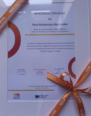 List - wyróżnienie specjalne - deskrypcja w załączeniu