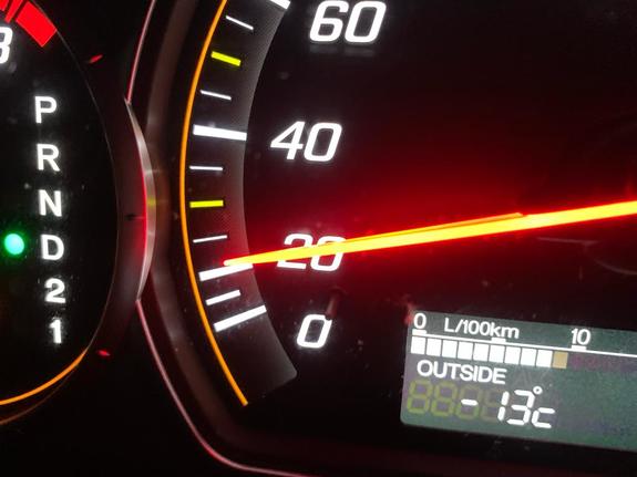 licznik samochodowy wskazujący minusowa temperaturę