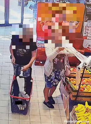 kobiety kradnące towar ze sklepu - zdjęcia z monitoringu