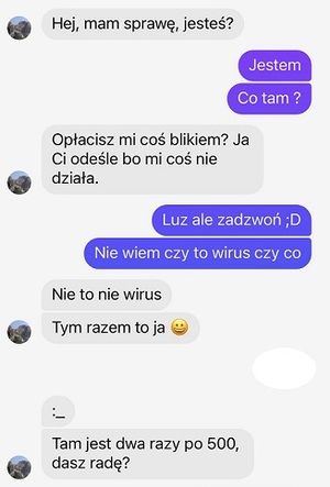 wiadomość sms BLIK