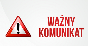 napis ważny komunikat