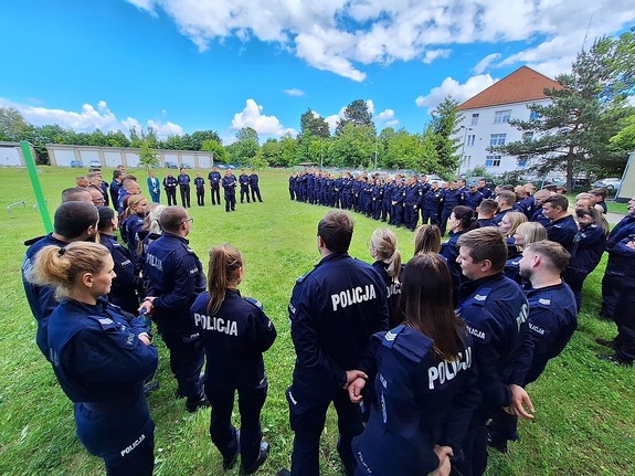 zbiórka policjantów podczas szkolenia