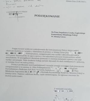 tekst podziękowań