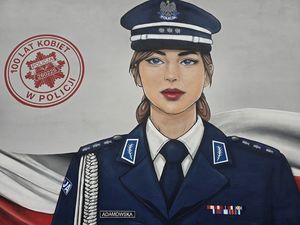 mural przedstawiający wizerunek policjantki