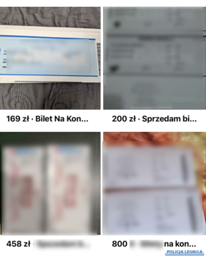 zdjęcia z ofert sprzedaży biletów na różnych online portalach aukcyjnych