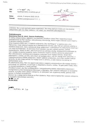 Policjantka ze zgorzeleckiej komendy w sytuacji zagrażającej życiu dziecka, wykazała się opanowaniem i zdecydowanym działanie