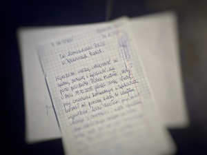 kartka z zapisanymi podziękowaniami