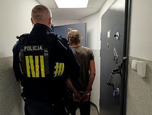 zatrzymany skuty w kajdanki