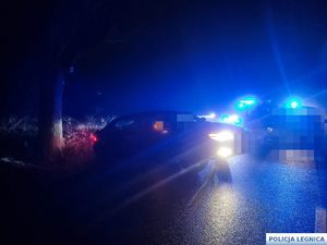 zdjęcie wypadku w nocy