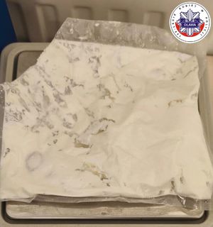 biały proszek w woreczku