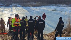 Ratowanie osób, które wpadły do przerębli pod lód