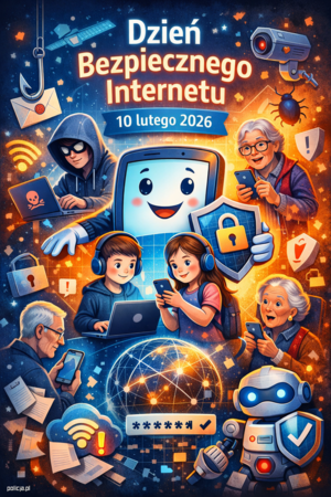 Grafika przedstawiająca "dzień bezpiecznego Internetu"