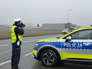 Policjanci Ruchu drogowego podczas działań