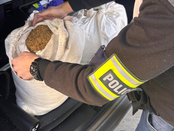 Policjant z krajanką tytoniową