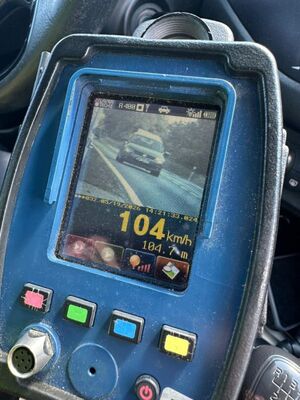 104 kilometry na rejestratorze prędkości