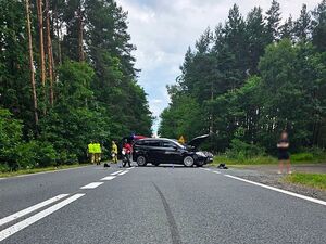 Śmiertelny wypadek - służby pracują na miejscu zdarzenia