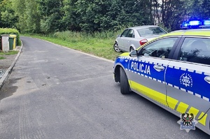 policjanci zatrzymali kierowcę w srebrnym samochodzie osobowym