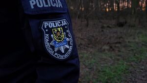 policja wieczorową porą w lesie