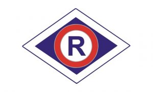Litera R wpisana w romb